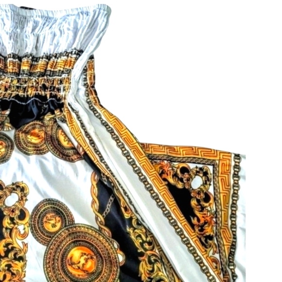 Just Love Dresses & Skirts - Italian Baroque Medallion Greek Key Mini Strapless Sundress Sz. L